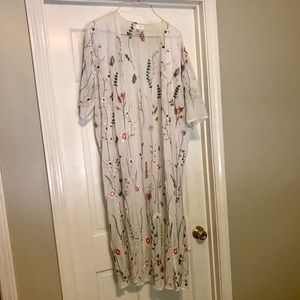 Sole Society Embroidered Floral Duster Cardigan